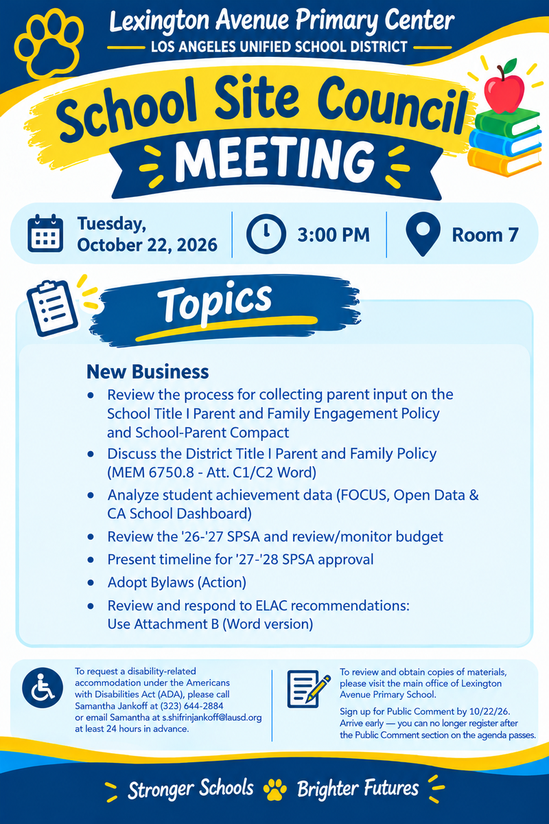 School Site Council Flyer