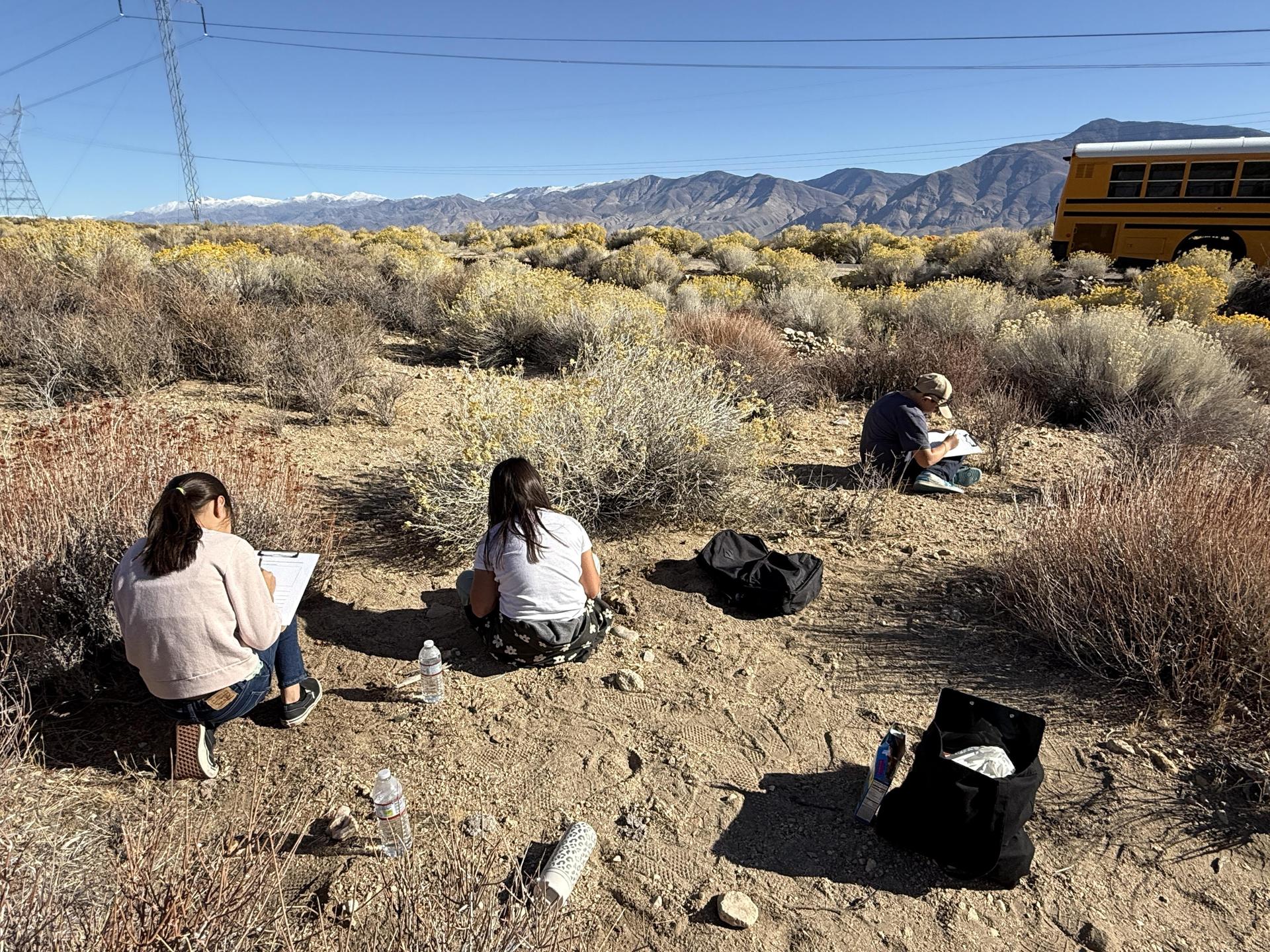 students outdoors