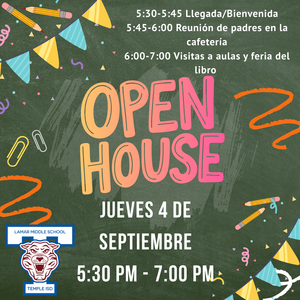lamar open house on september 4th at 5:30pm