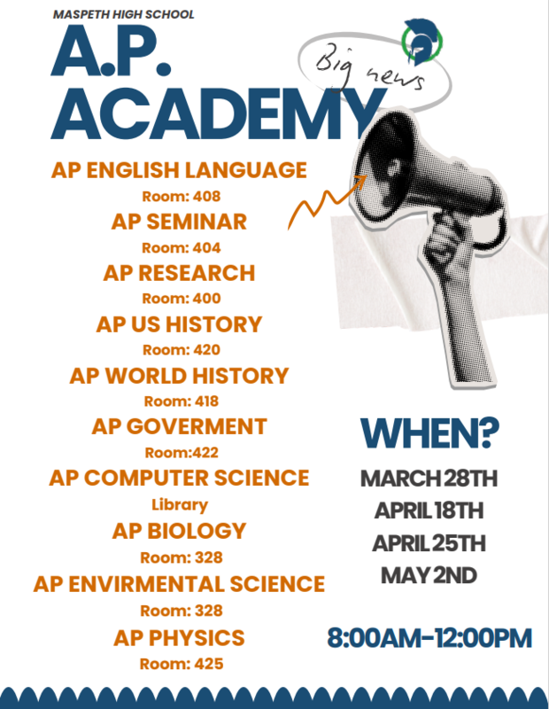 A.P. Academy Dates and Room Assignments!