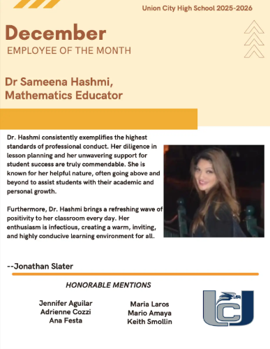 December 2025 UCHS Employee of The Month