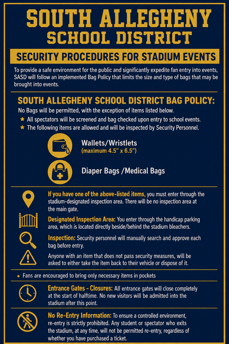 Attention Vikings Fans who are Attending South Allegheny Football Game on 10/23-See the information below!