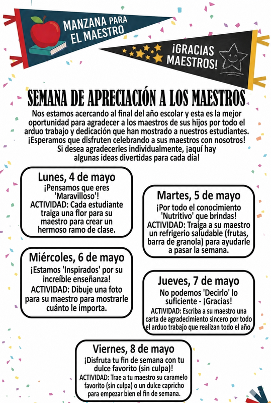 sopanish flyer TEACHER APPRECIATION WEEK