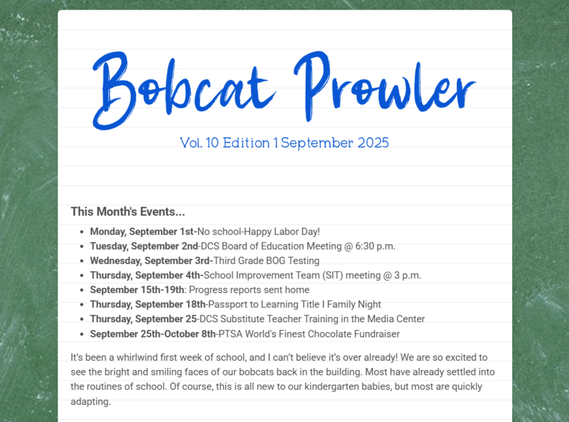 September Newsletter