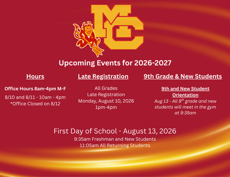 First Day Bell Schedule, Late Registration, and Office Hours