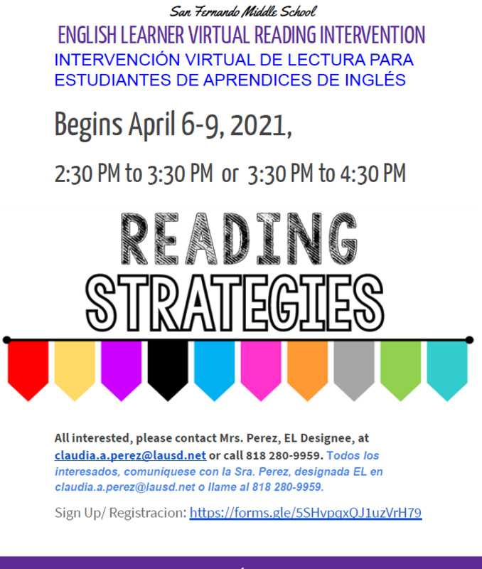 English Learner Reading Strategies Intervention/ INTERVENCIÓN VIRTUAL DE LECTURA PARA ESTUDIANTES DE APRENDICES DE INGLÉS Featured Photo