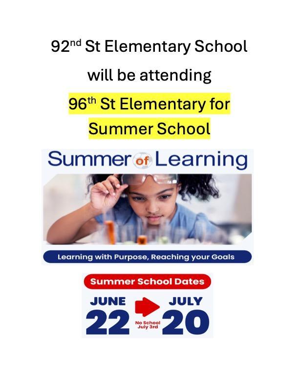 92nd ST Summer School will be at 96th ST Featured Photo