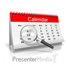 Calendar with Magnifiying glass