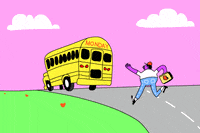 Student chasing bus