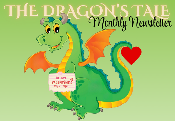 dragon holding a valentine