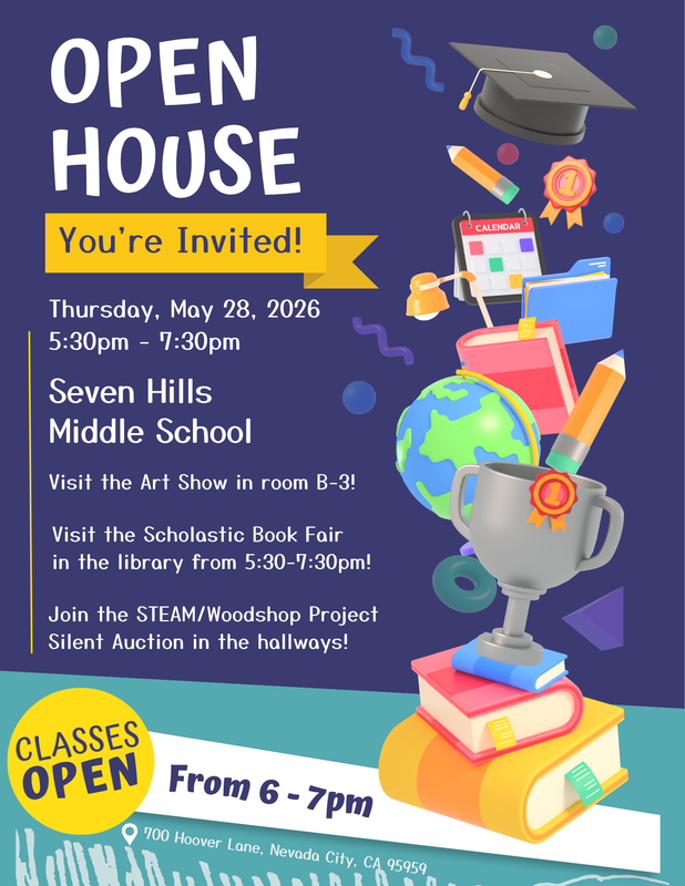 Flier stating you're invited to attend open house on Thursday, May 28th from 5:30-7:30pm
