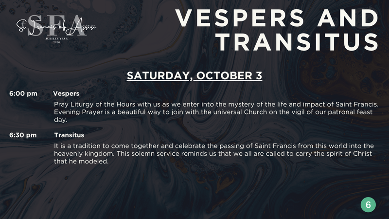 Vespers and Transitus