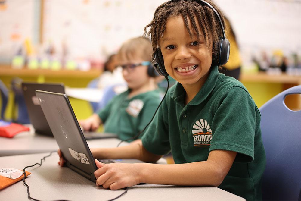 HSA Davenport Student using laptop