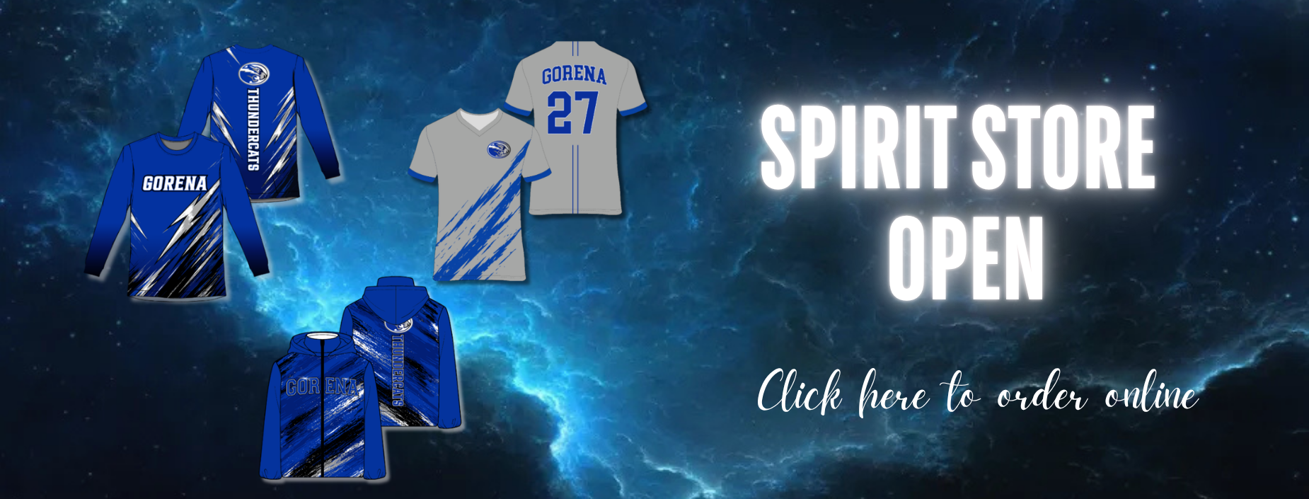 Spirit shirts for the 2026-2027 school year may be purchased on the Gorena Spirit store.  Click on the picture for the link.