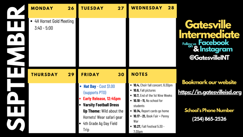 Weekly Calendar, September 26 - October 2 Featured Photo