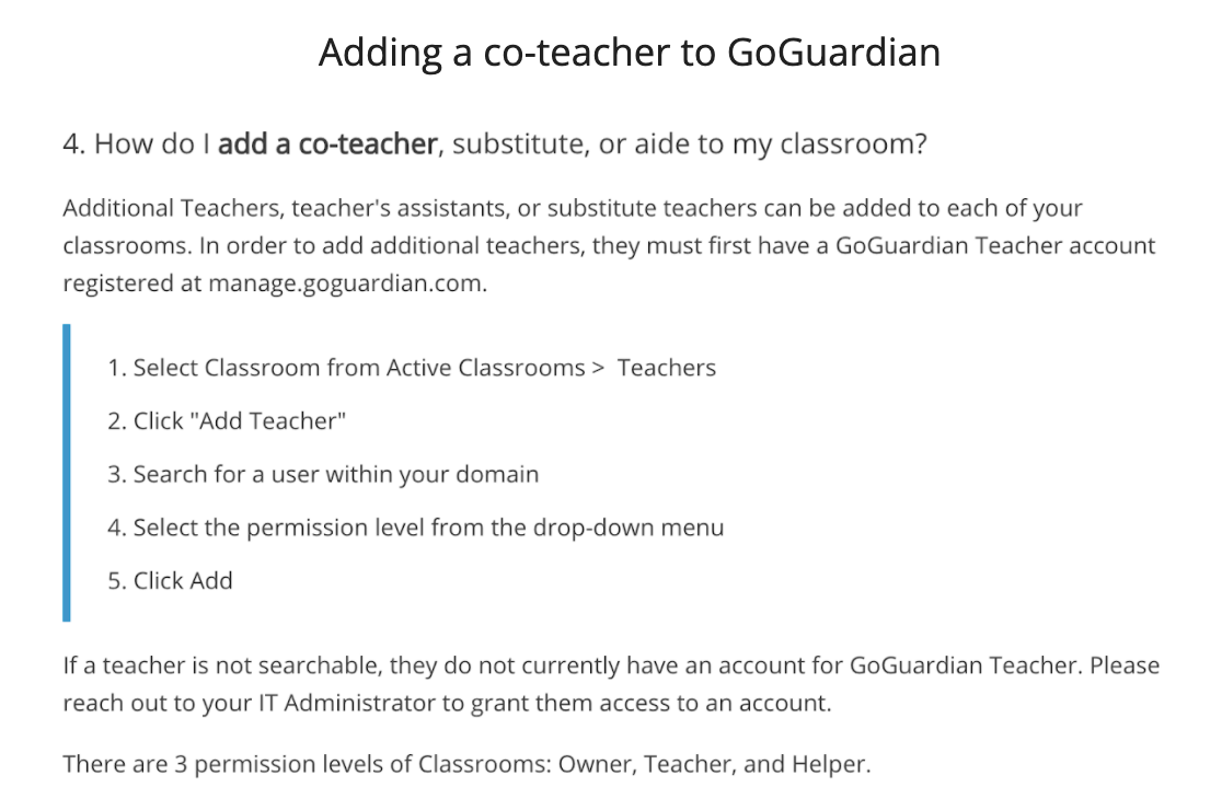 adding a coteacher directions