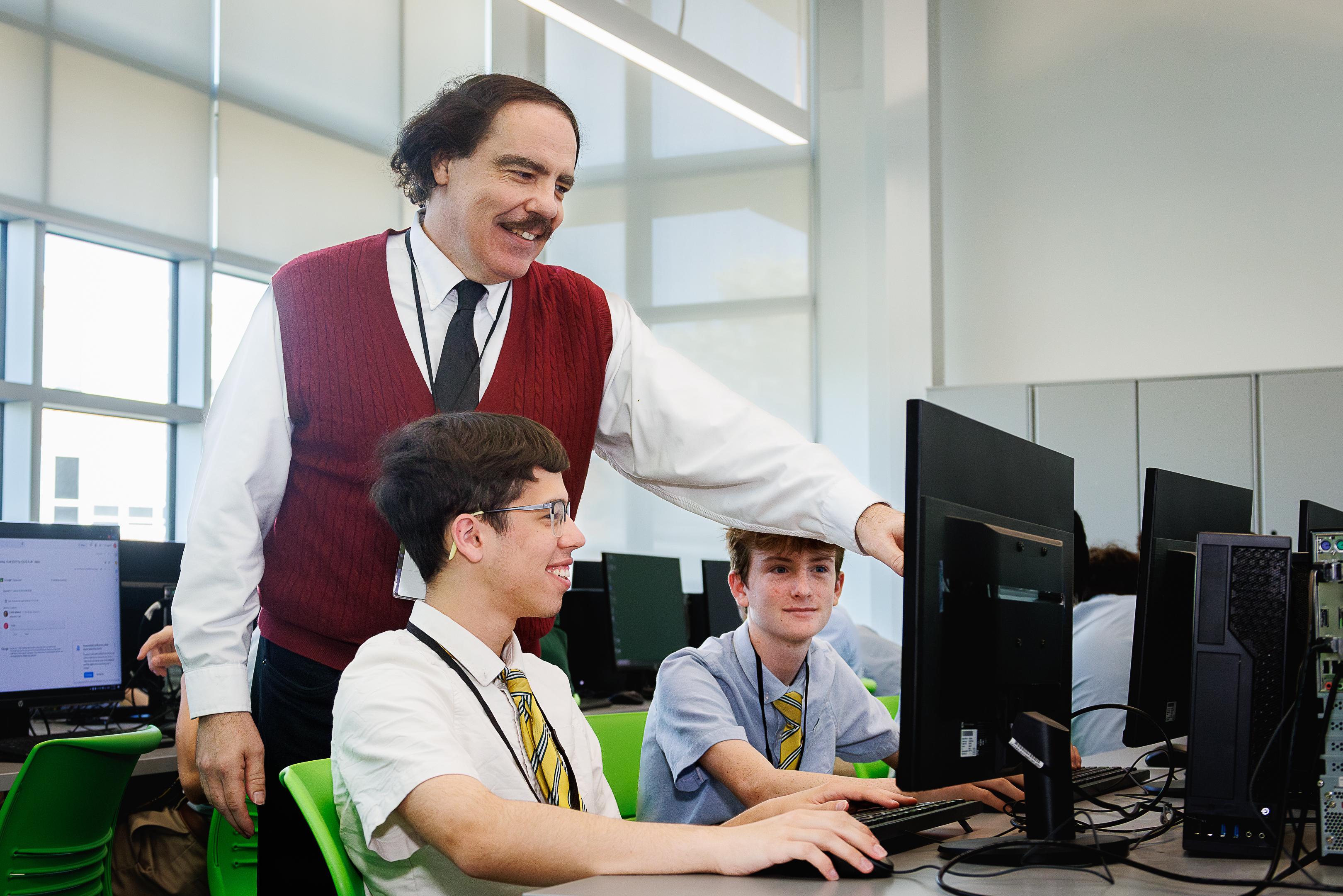 Teacher and students
