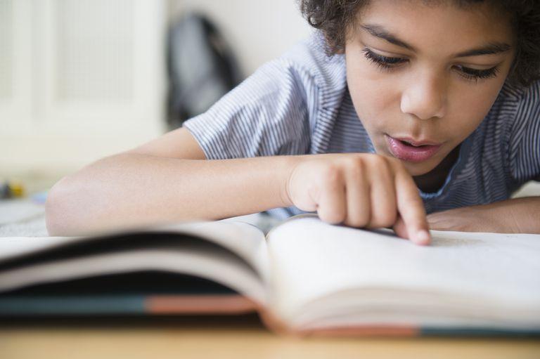 Student reading a book