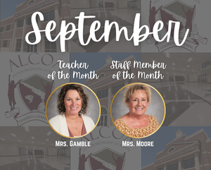 september teacher and staff of the month graphic