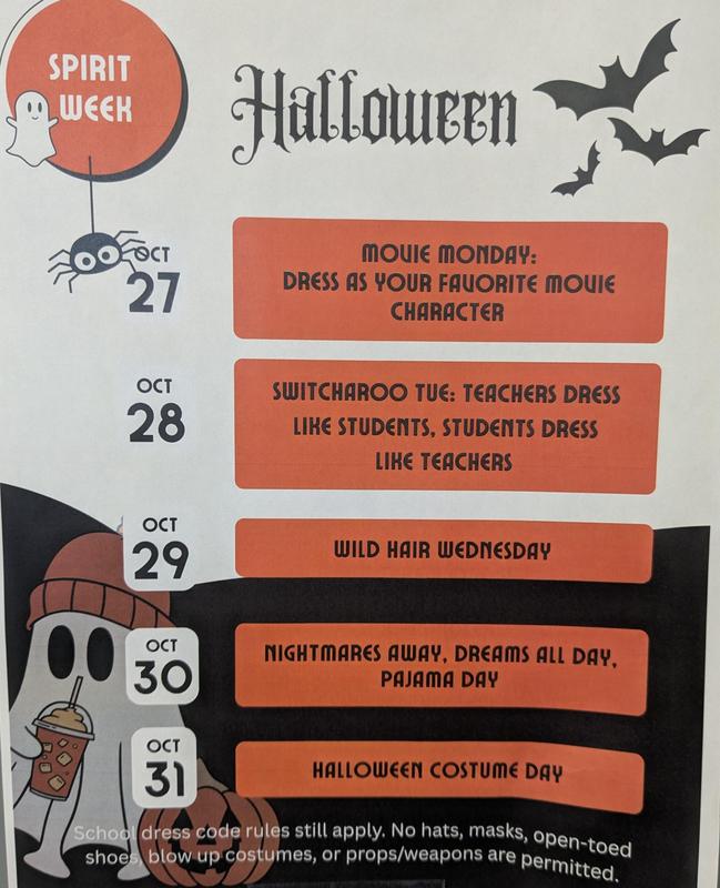Spirit Week 10.27 - 10.31 Flyer