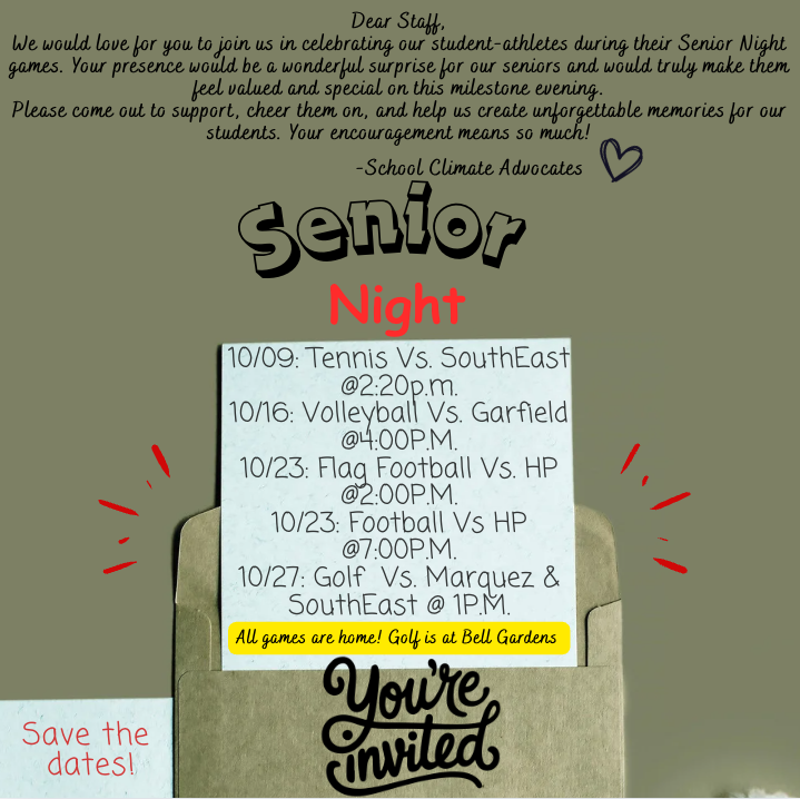 Fall Senior Nights Flyer