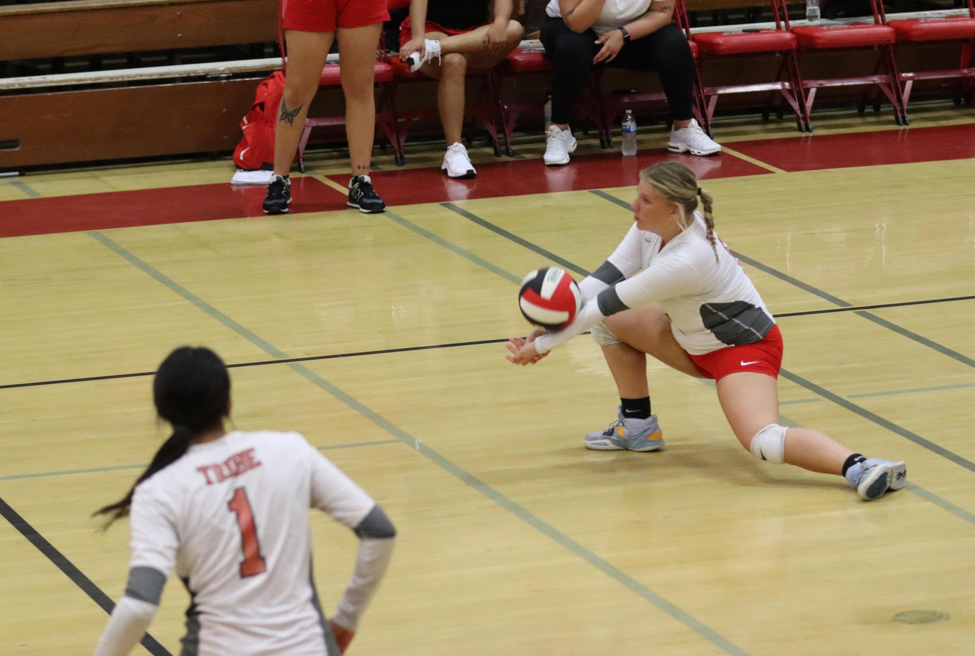 junior varsity girls playing volleyball against Liberty