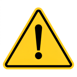 Yellow triangle warning sign