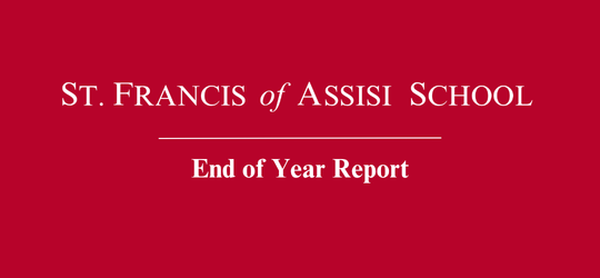 End of Year Report on red background