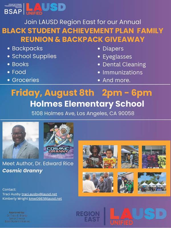 Region East Family Reunion and Backpack Giveaway Flyer