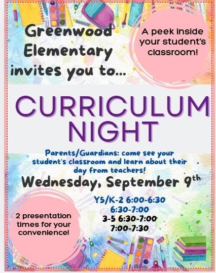 Curriculum Night Flyer
