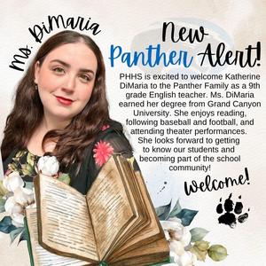 graphic with photo of new teacher and info about her