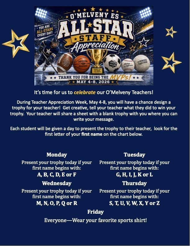 Teacher APpreciation Week Activity Flyer English