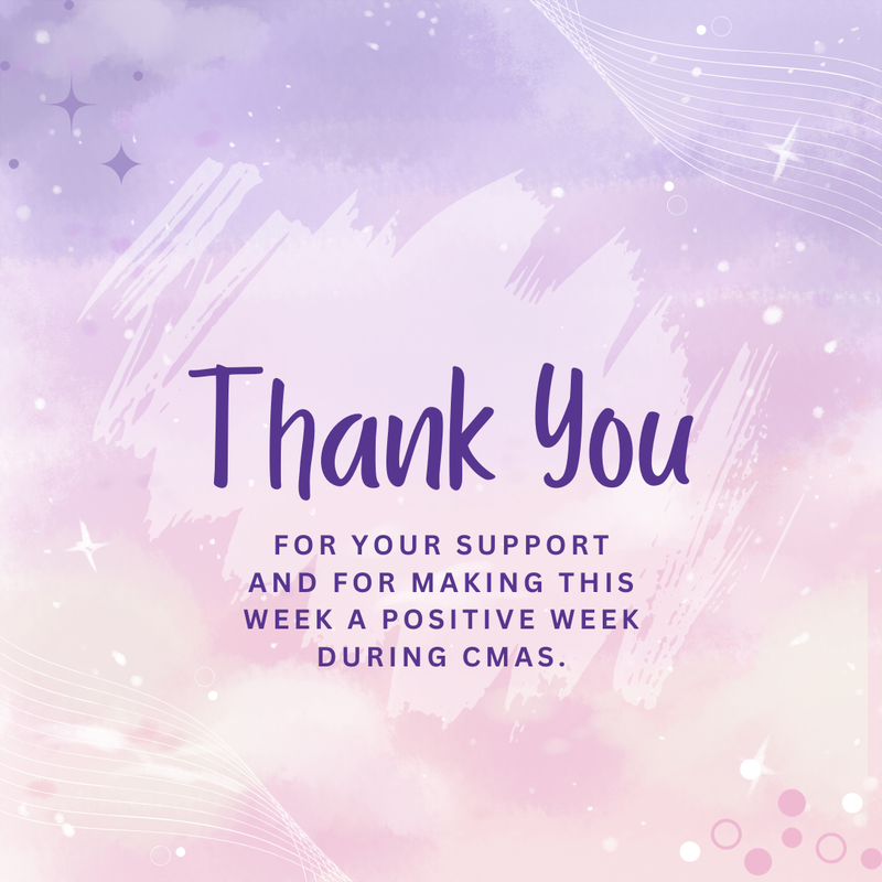 Thank you for your support and for making this week a positive week during cmas. We still have more testing to do. But we can't do it without our entire IACS community working together.