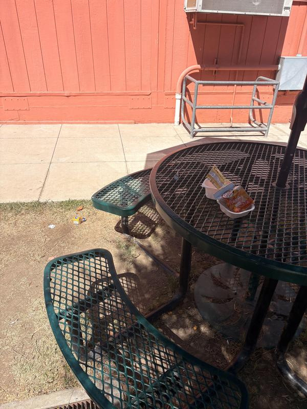trash left on table