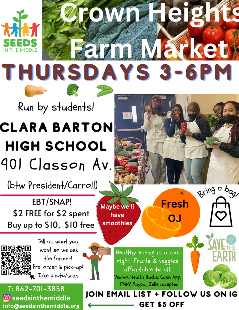 Thursday Crown Height Farm Market 3pm-6pm at CBHS