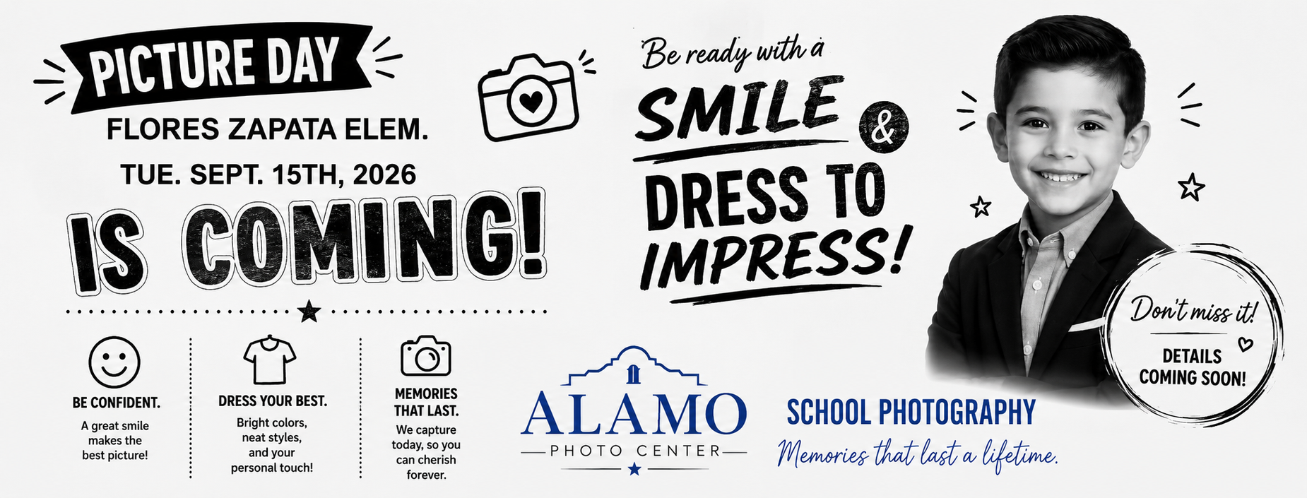 Flores/Zapata Picture Day Flyer
