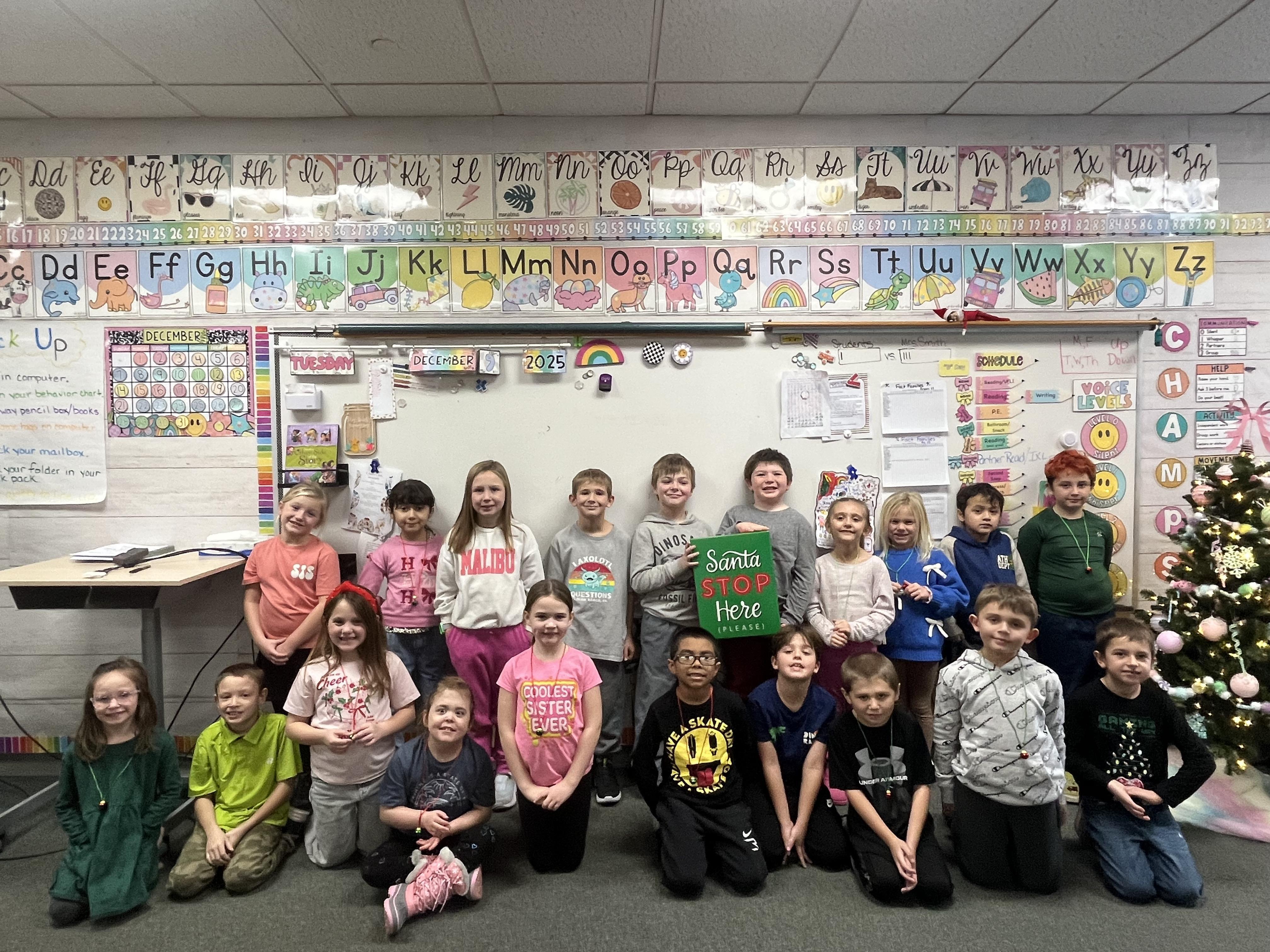 Mrs. Smith's second grade class has sent their letters to Santa