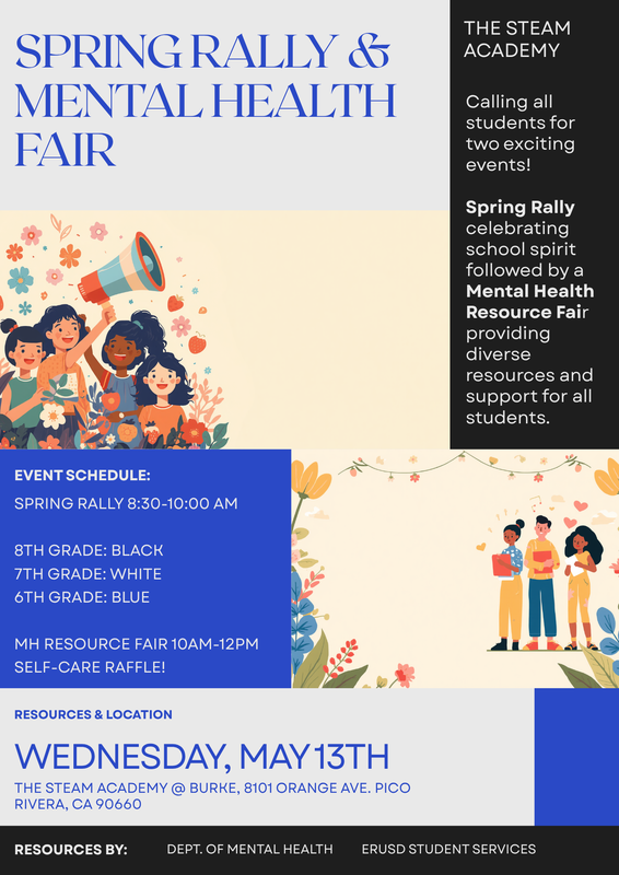 Our Jaguars will enjoy an exciting Spring Rally followed by a fun and welcoming Mental Health Resource Fair filled with wellness activities, helpful resources, and a chance to win a self-care raffle prize!
