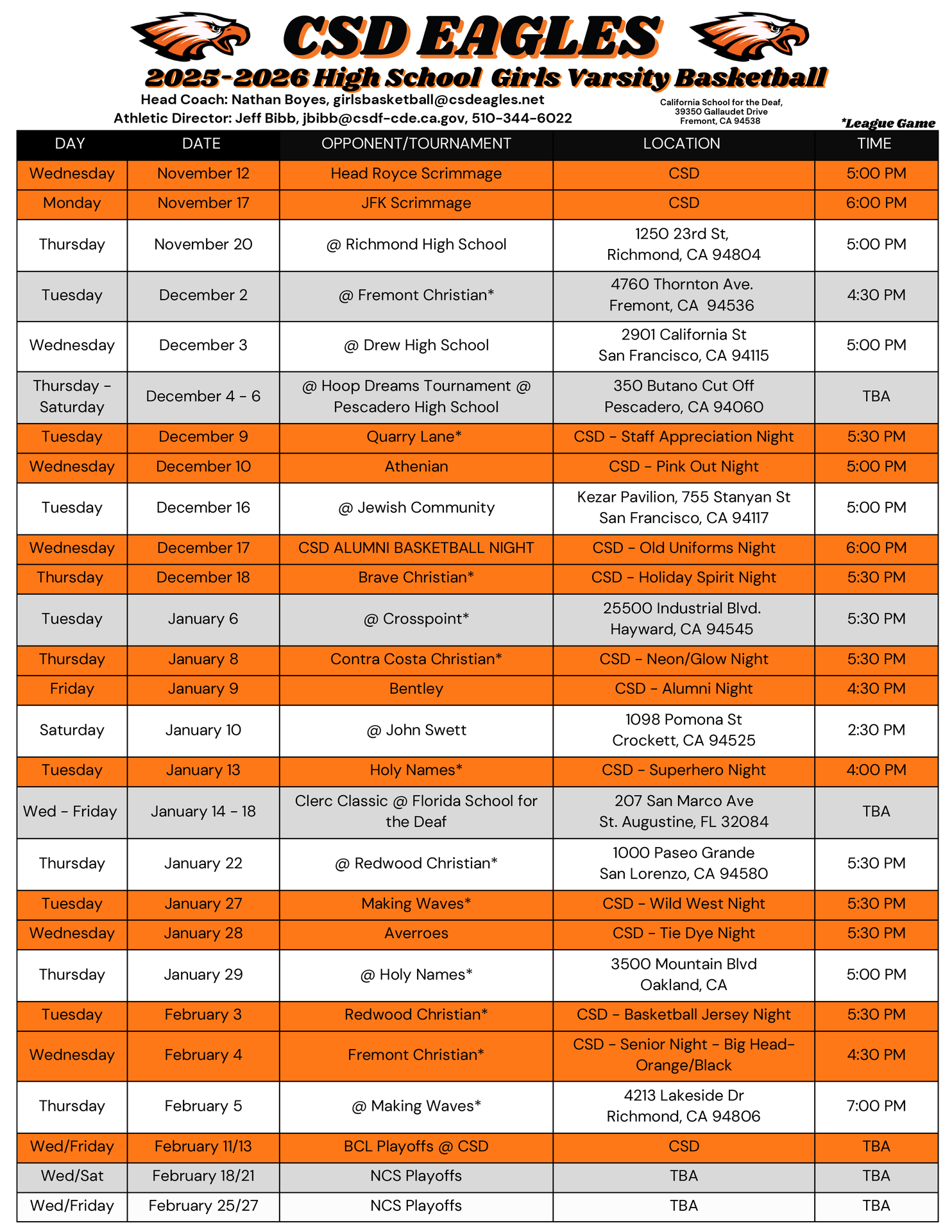 Varsity Girls Basketball