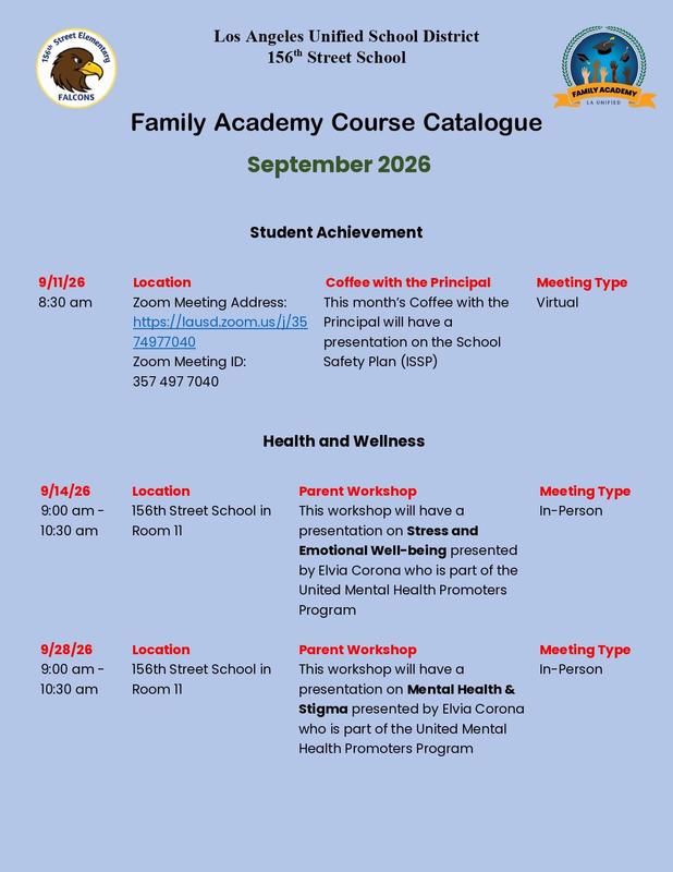 first page of the September Course Catalogue