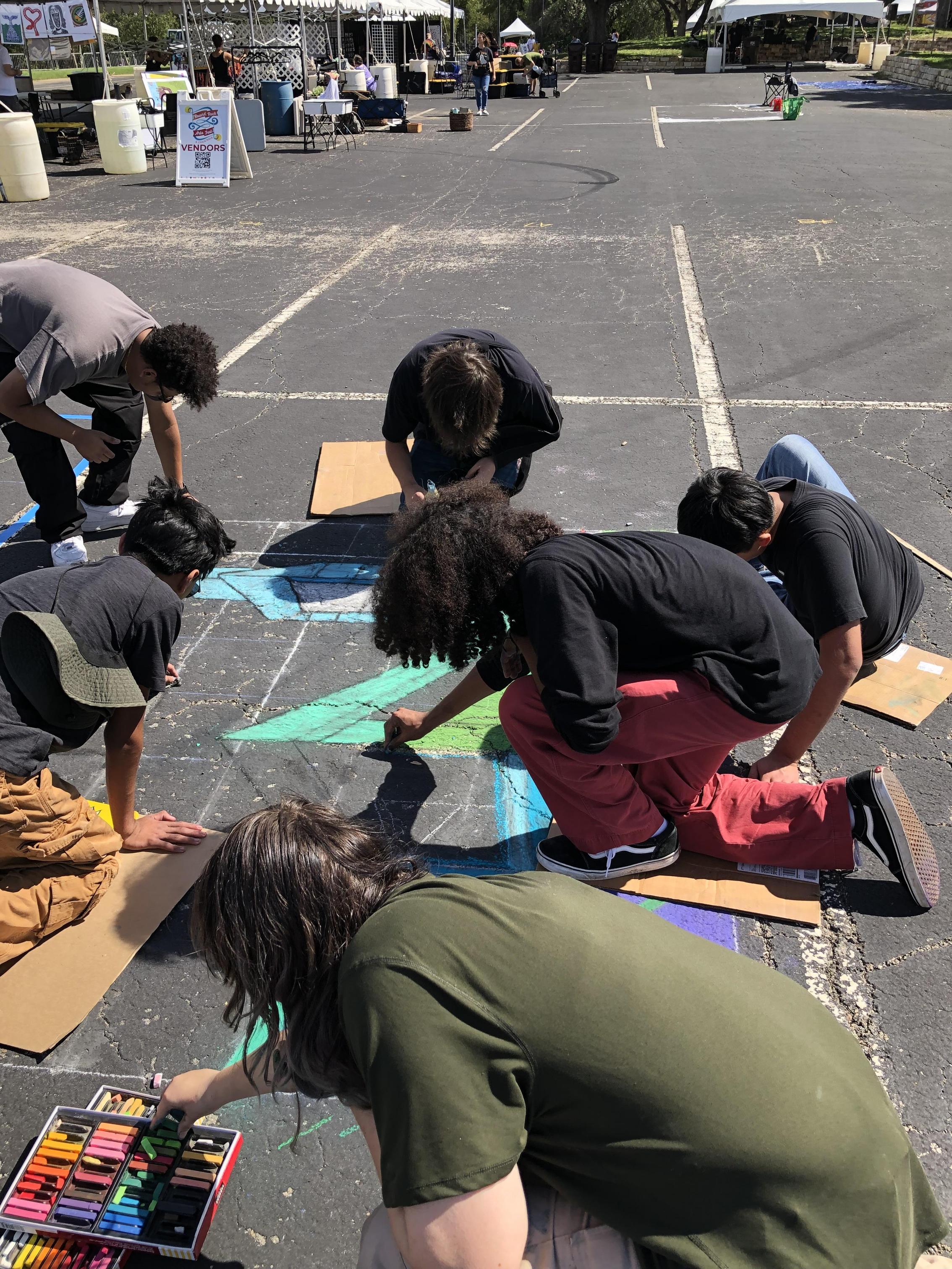 Pictures Students At Round Rock Chalk Art Festival Cedars