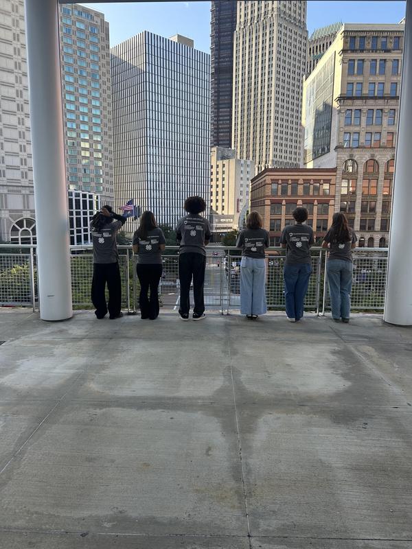 The students pose for a photo
