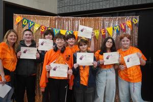 Members of one of the middle school teams earned a special Omer Award.