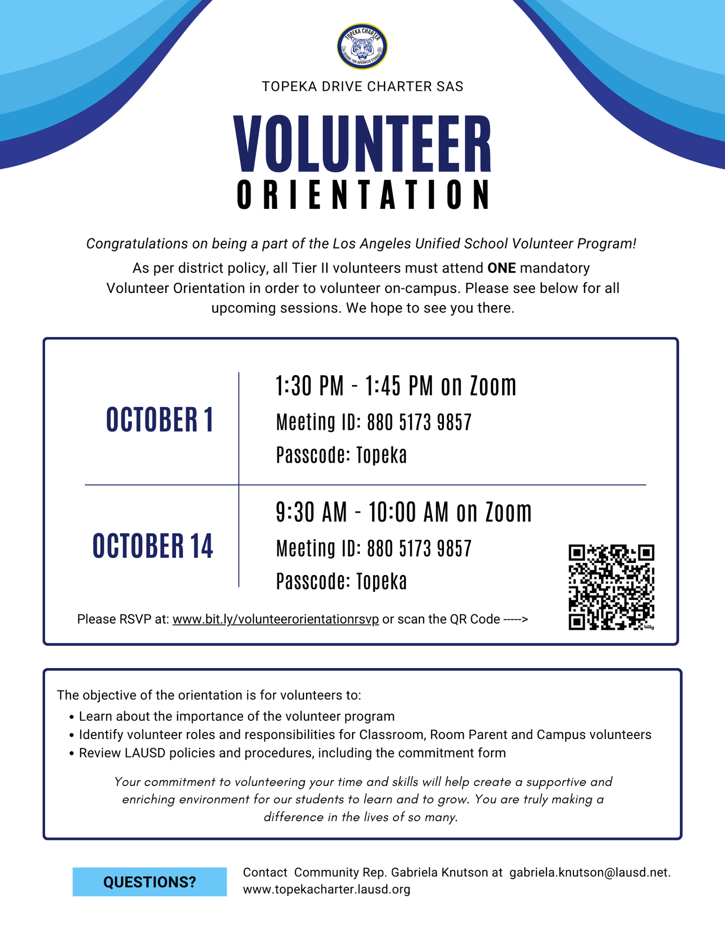 Volunteer Orientation Flyer
