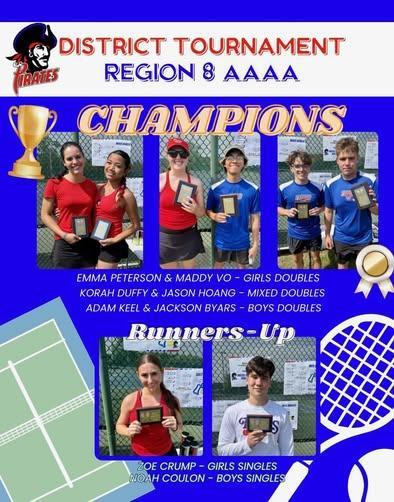 Pass High Tennis hosted the district tournament Tuesday, March 24, 2026. Our team had the most awards given and most champions (1st place) in the district!