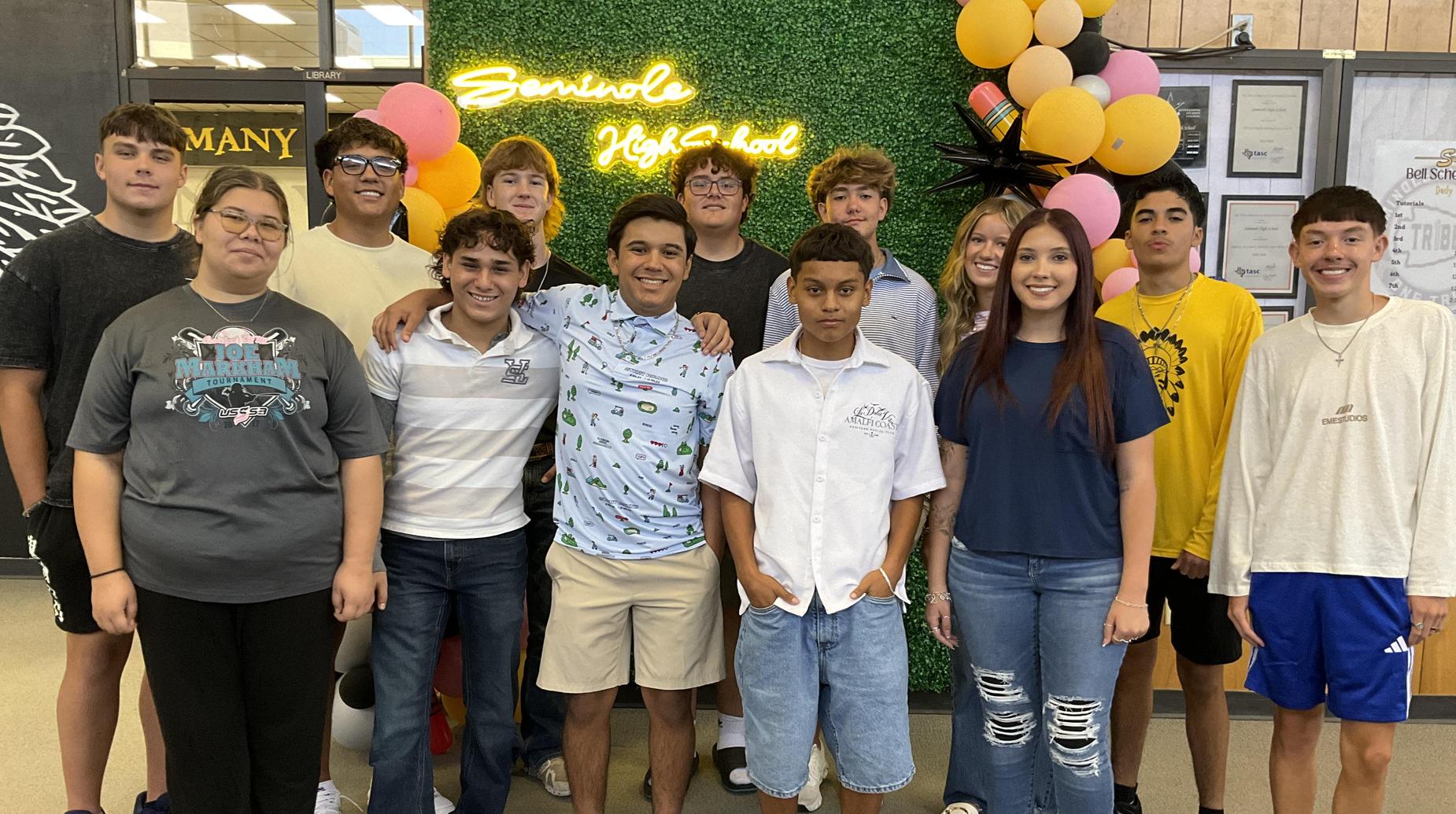 Seminole High School students smiling