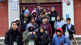 Members of Ms. Feldman's running club took part in a NYRR's race in Washington Heights.