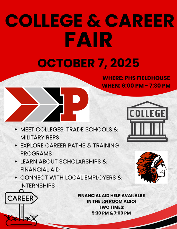College and Career Fair flyer detailing event information and activities.