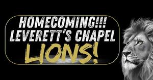 Graphic saying Homecoming Lions.