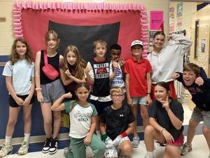 Homecoming Week keeps getting better!  Today’s dress-up theme was Workout Wear or Favorite Team Gear